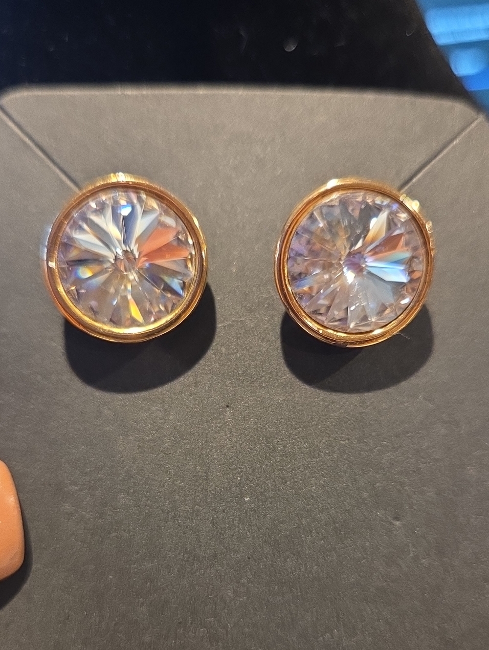 Gold-Tone Clear Crystal Stud Earrings - Women's Jewelry